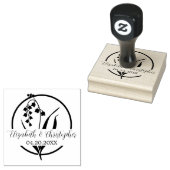 Elegante Lily van de vallei Floral Outline Bruilof Rubberstempel (Gestempeld)
