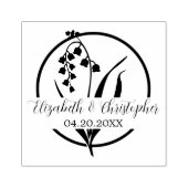 Elegante Lily van de vallei Floral Outline Bruilof Rubberstempel (Afrduk)