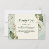 Elegante Lily van de vallei Floral Wedding Horiz RSVP Kaartje (Voorkant)