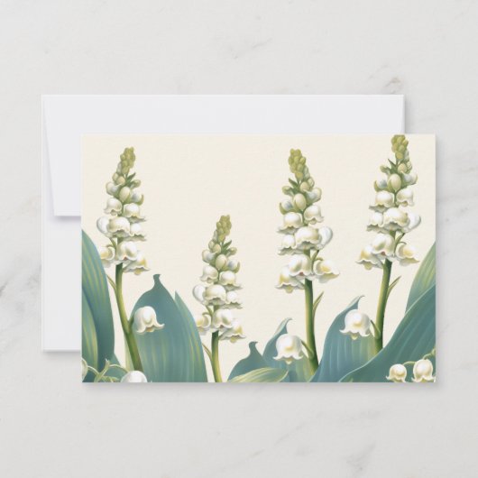 Elegante Lily van de vallei Floral Wedding Horiz RSVP Kaartje (Achterkant)