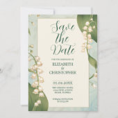 Elegante Lily van de vallei Save The Date Bruiloft Kaart (Voorkant)