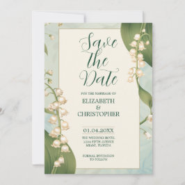 Elegante Lily van de vallei Save The Date Bruiloft Kaart