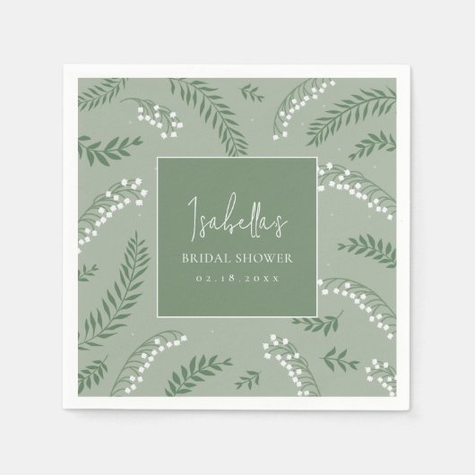 Elegante Lily van het Valley Garden Vrijgezellenfe Servet (Voorkant)