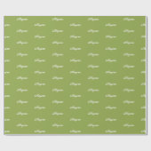 Elegante Lime Green aangepaste scriptnaam chic Cadeaupapier (Vlak)