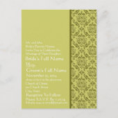 Elegante Limoen Damask bruiloft uitnodiging (Voorkant)
