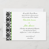 elegante limoen damask bruiloft uitnodiging (Achterkant)