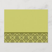 Elegante Limoen Damask bruiloft uitnodiging Briefkaart (Achterkant)