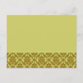 Elegante Limoen & Gold Damask bruiloft uitnodiging (Achterkant)