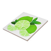 Elegante Limoen plakken zonnig citruspatroon Tegeltje (Zijkant)