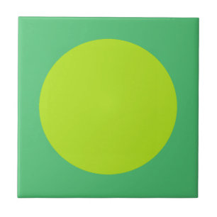 Elegante limoengroene en zeegroene wanddecoratie tegeltje
