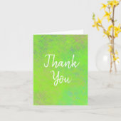 Elegante limoengroene marmering Dank u Kaart (Gele Bloem)