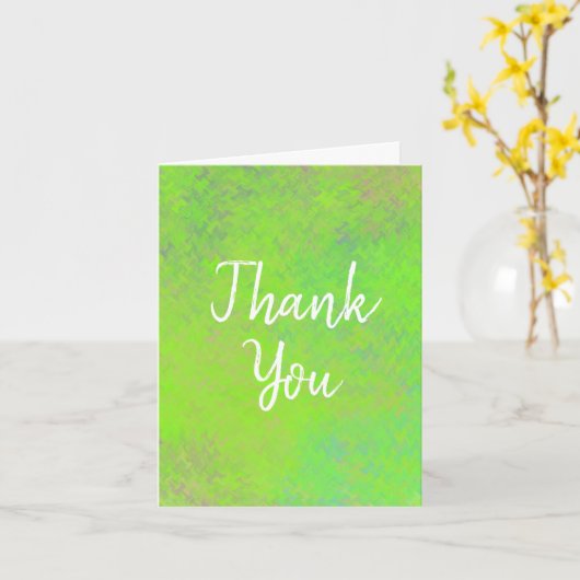 Elegante limoengroene marmering Dank u Kaart (Gele Bloem)