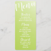 Elegante limoengroene ombre menu (Voorkant)