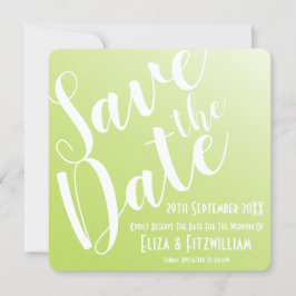 Elegante limoengroene ombre save the date kaart