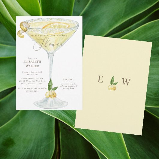 Elegante Limoncello Bruiloftsfeest Kaart