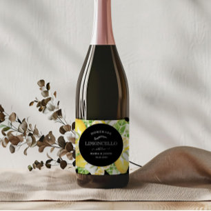 Elegante Limoncello citroenkrans Likeurfles Etiket