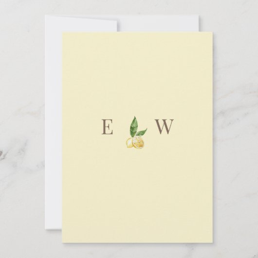 Elegante Limoncello Trouwdouche Kaart (Achterkant)