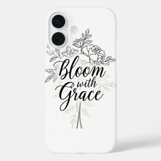 Elegante Line Art Bloemtypografie Case-Mate iPhone Case (Achterkant)