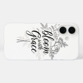 Elegante Line Art Bloemtypografie Case-Mate iPhone Case (Achterkant (horizontaal))