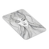 Elegante Line Art Portret Modern Magneet (Rechterzijde)
