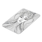 Elegante Line Art Portret Modern Magneet (Linkerzijde)