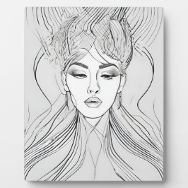 Elegante Line Art Portret Moderne Kunst Fotoplaat