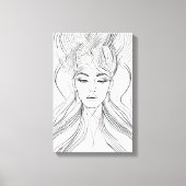 Elegante Line Art Portret Moderne Wall Art Canvas Afdruk (Voorkant)