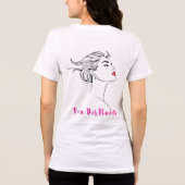 Elegante Line Art vrouw met rode lippen Tri-Blend Shirt (Achterkant)