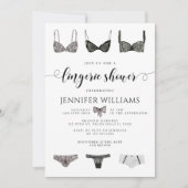 Elegante Lingerie Lace Bow Bruids Douche Uitnodigi Kaart (Voorkant)
