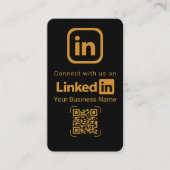 Elegante LinkedIn QR-code in zwart goud Visitekaartje (Voorkant)