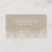 Elegante linnen bloemenwitte bloemen visitekaartje (Achterkant)