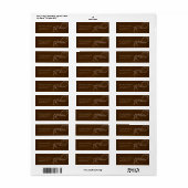 Elegante linnen espresso bruin retour adres etiket (Full Sheet)