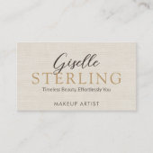 Elegante Linnen Script  Moderne QR Code Visitekaartje (Voorkant)