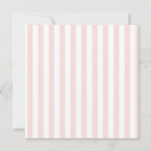 Elegante Lint Baby Shower Strepen Script Roze Kaart (Achterkant)