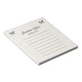 Elegante lint boog gevoerd briefpapier notitieblok (Schuin)