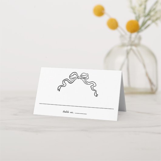 Elegante lint boog hand getrokken Doodles bruiloft Plaatskaartje (Achterkant)