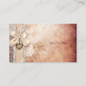 Elegante lint en bloemen bruiloft behuizing Kaarte Informatiekaartje (Achterkant)