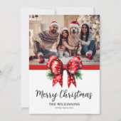 Elegante lint familie foto kerstmis feestdagenkaart (Voorkant)