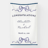 Elegante lint romantische trouwdag gefeliciteerd spandoek (Verticaal)
