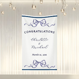 Elegante lint romantische trouwdag gefeliciteerd spandoek
