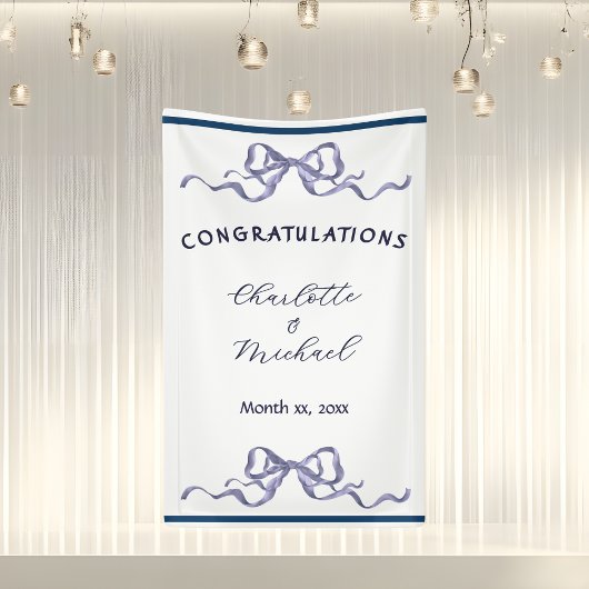 Elegante lint romantische trouwdag gefeliciteerd spandoek