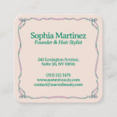 Elegante lint werveling decoratief Lijst Vierkante Visitekaartje (Voorkant)