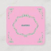 Elegante lint werveling decoratief Lijst Vierkante Visitekaartje (Achterkant)