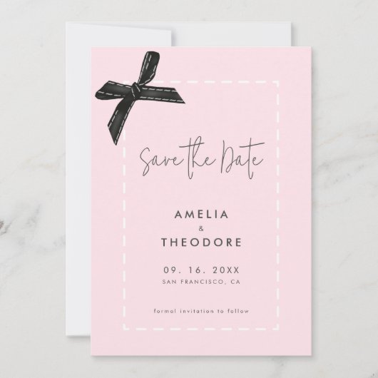 Elegante Lintboog Bruiloft Save the Date Kaart (Voorkant)