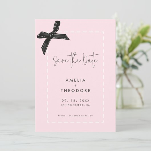 Elegante Lintboog Bruiloft Save the Date Kaart (Staand voorkant)