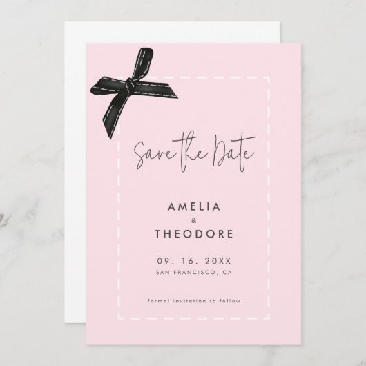 Elegante Lintboog Bruiloft Save the Date Kaart (Voorkant / Achterkant)