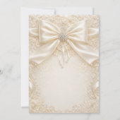 Elegante linten strik bruiloft douche uitnodiging (Achterkant)