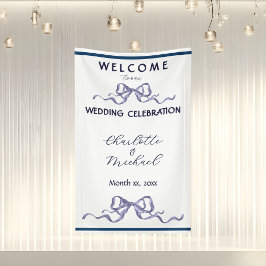 Elegante linten & strik romantische trouwbanner in spandoek