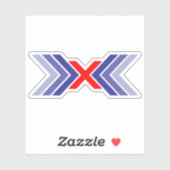 Elegante lintlijn Letter X Monogram Sticker (Vel)