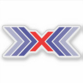 Elegante lintlijn Letter X Monogram Sticker (Voorkant)